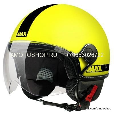Шлем (открытый со стеклом) Max Power Hi-Vis желтый матовый