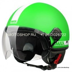 Шлем (открытый со стеклом) Max Power Hi-Vis зеленый матовый