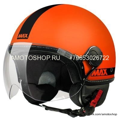 Шлем (открытый со стеклом) Max Power Hi-Vis оранжевый матовый