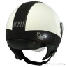 Шлем (открытый со стеклом) Max Posh белый глянцевый/черн.кож.