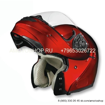Шлем (модуляр) HD185 Solid светло-красный глянцевый