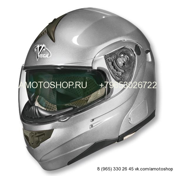 Шлем (модуляр) HD185 Solid серебряный глянцевый