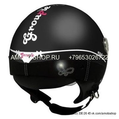 Шлем (открытый со стеклом) Max Groupie черный матовый