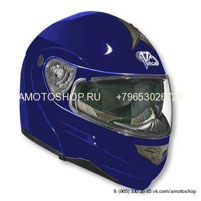 Шлем (модуляр) HD185 Solid синий глянцевый