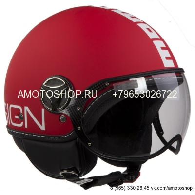Шлем Momo Design FGTR Classic красный/белый матовый