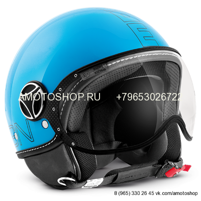 Шлем Momo Design FGTR Glam голубой глянцевый