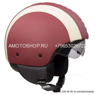 Шлем Momo Design HERO (кожа) красный