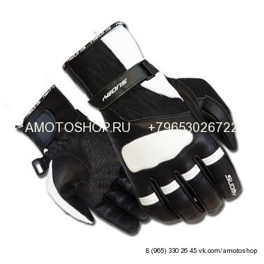 Перчатки кожаные женские SUOMY  L-STREET черные/белые