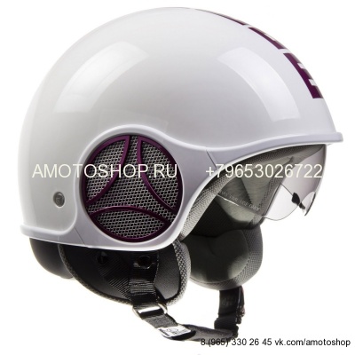 Шлем Momo Design MINIMOMO белый/фиолетовый глянцевый